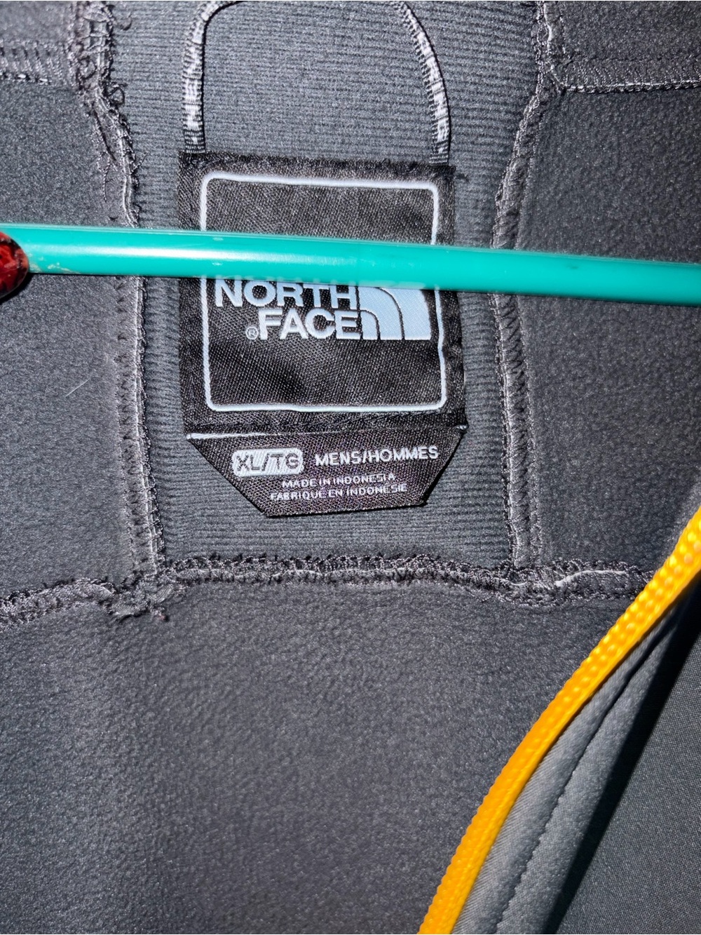 The North Face Men's Gray Hooded Softshell Jacket with Yellow Accents - Picture 3 of 3